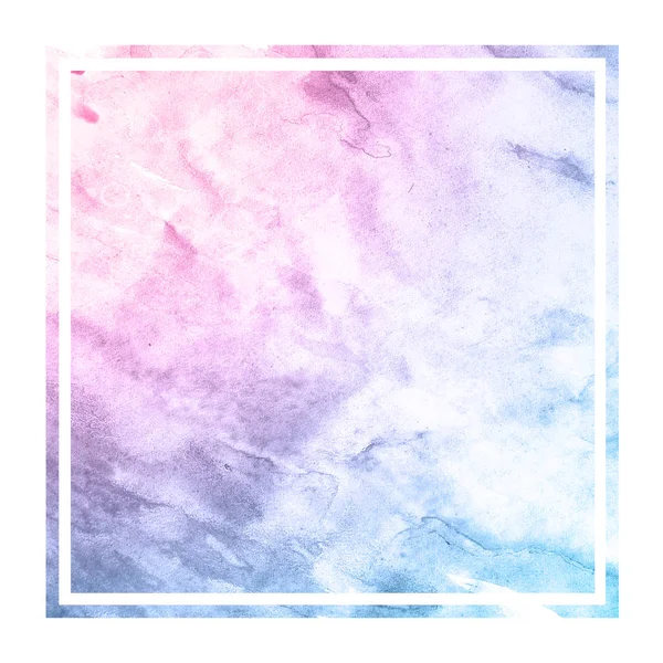 Space Colors Hand Drawn Watercolor Rectangular Frame Background Texture Stains — Stock Photo, Image