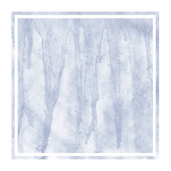 Scuro Blu Disegnato Mano Acquerello Cornice Rettangolare Sfondo Texture Con — Foto Stock