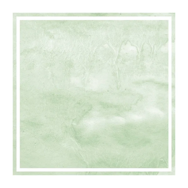 Vert Foncé Dessiné Main Aquarelle Cadre Rectangulaire Texture Fond Avec — Photo