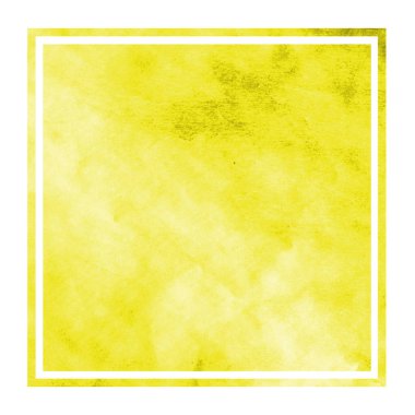 Sarı El suluboya dikdörtgen çerçeve arka plan doku lekeleri ile çekilmiş. Modern tasarım öğesi