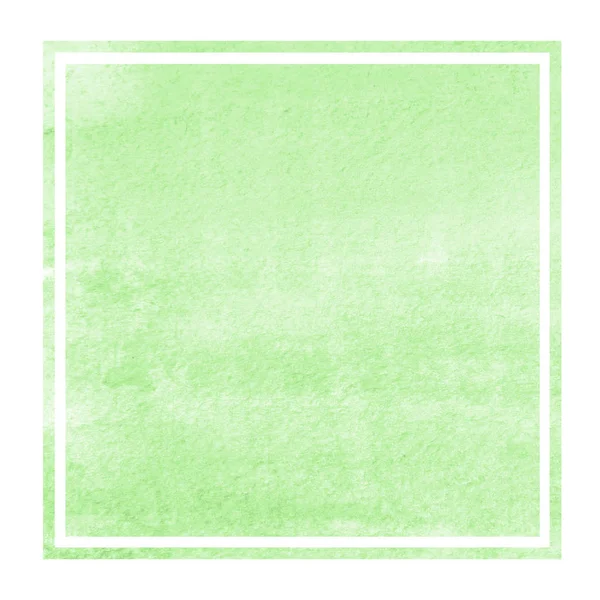 Vert Aquarelle Dessinée Main Cadre Rectangulaire Texture Fond Avec Des — Photo