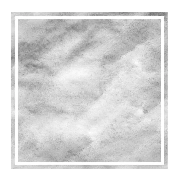 Monochrome Hand Drawn Watercolor Rectangular Frame Background Texture Stains Modern — Stock Photo, Image