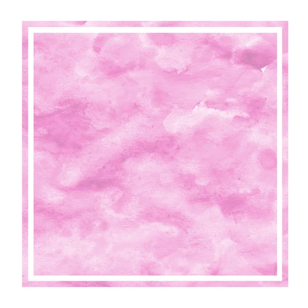 얼룩과 분홍색 손으로 수채화 사각형 프레임 텍스처 현대적인 디자인 — 스톡 사진