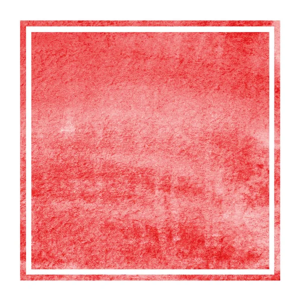 Red Hand Drawn Watercolor Rectangular Frame Background Texture Stains Modern — Stock Photo, Image