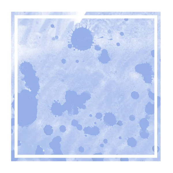 Blauwe Hand Getrokken Textuur Van Achtergrond Van Het Aquarel Rechthoekig — Stockfoto