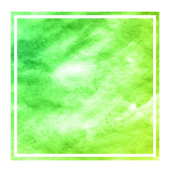Πράσινο Χέρι Υφή Φόντου Ακουαρέλα Ορθογώνιο Πλαίσιο Τους Λεκέδες Στοιχείο — Φωτογραφία Αρχείου