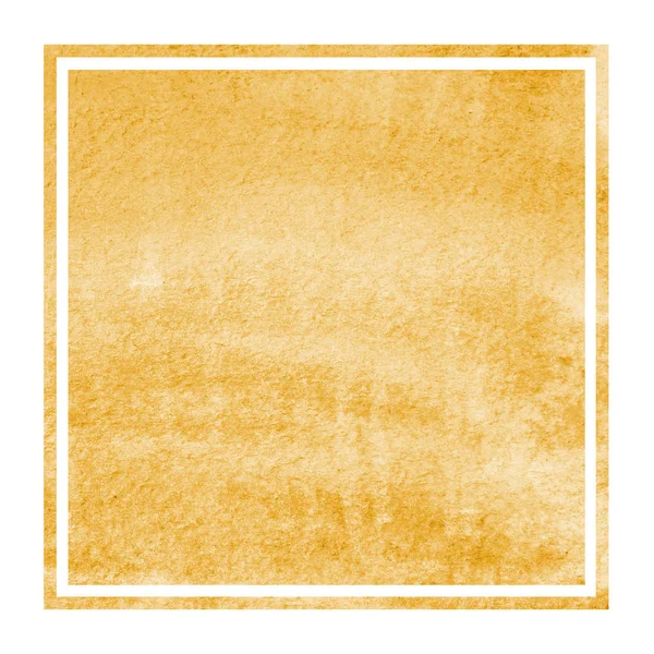 Luce Arancione Disegnato Mano Acquerello Cornice Rettangolare Sfondo Texture Con — Foto Stock