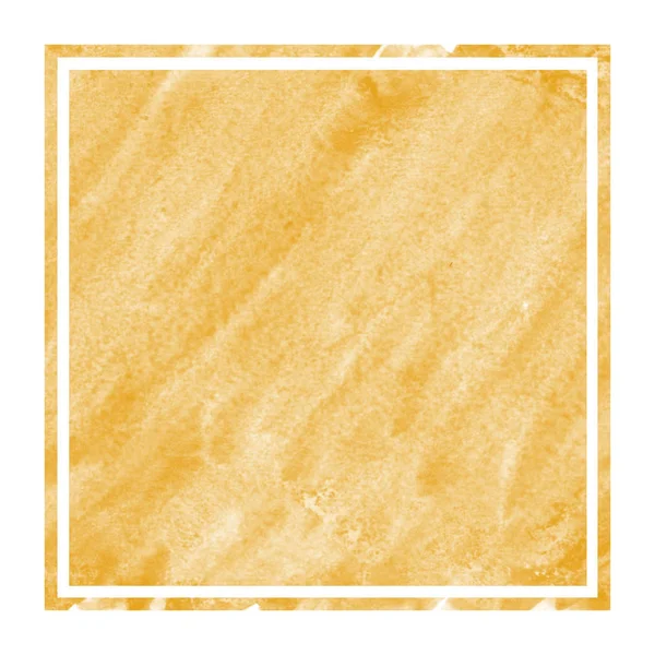 Luce Arancione Disegnato Mano Acquerello Cornice Rettangolare Sfondo Texture Con — Foto Stock