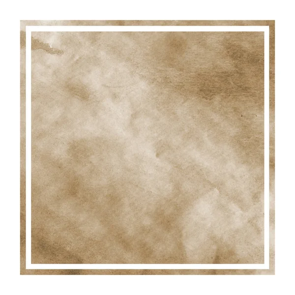 Brown Aquarelle Dessinée Main Cadre Rectangulaire Texture Fond Avec Des — Photo