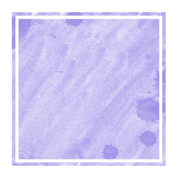 Violet Aquarelle Dessinée Main Cadre Rectangulaire Texture Fond Avec Des — Photo
