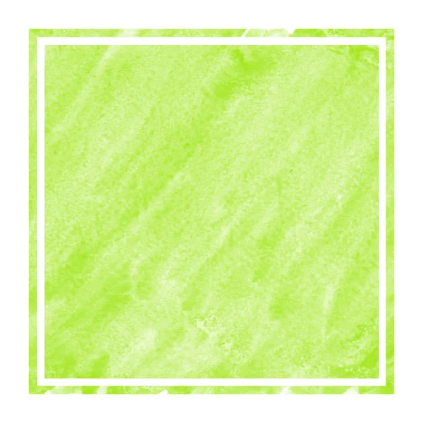 Vert Clair Dessiné Main Aquarelle Cadre Rectangulaire Texture Fond Avec — Photo