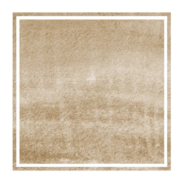 Brown Aquarelle Dessinée Main Cadre Rectangulaire Texture Fond Avec Des — Photo