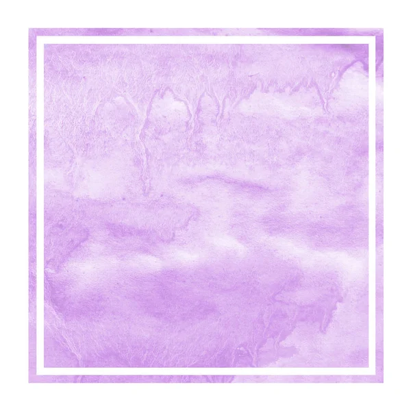 Violet Dessiné Main Aquarelle Cadre Rectangulaire Texture Fond Avec Des — Photo