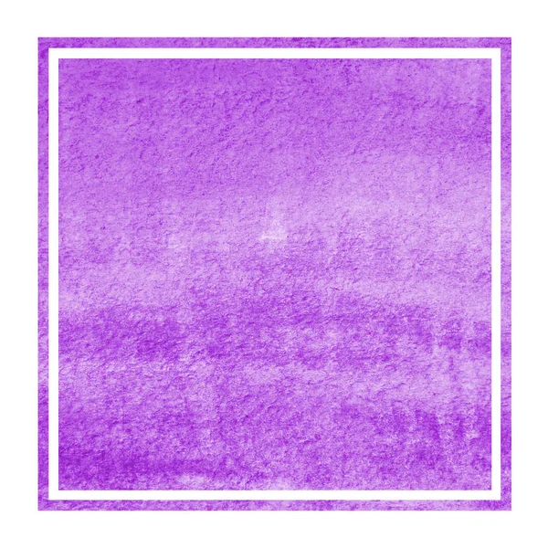 Fioletowy Ręcznie Rysowane Tekstury Tła Akwarela Prostokątnej Ramce Plamy Element — Zdjęcie stockowe