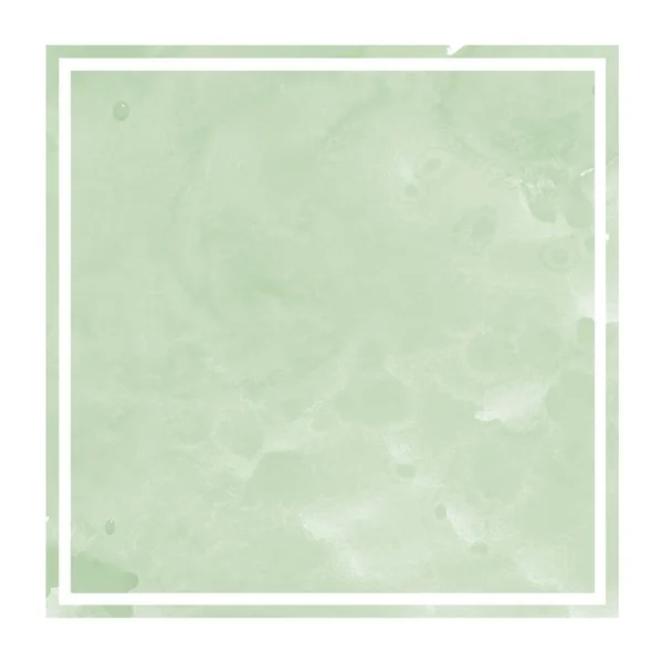 Vert Foncé Dessiné Main Aquarelle Cadre Rectangulaire Texture Fond Avec — Photo