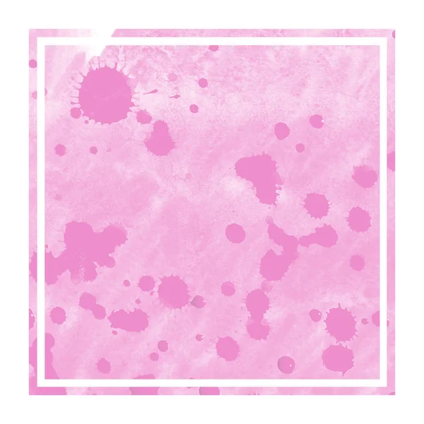 Aquarelle Rose Dessinée Main Cadre Rectangulaire Texture Fond Avec Des — Photo