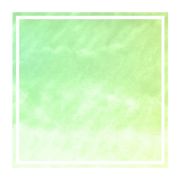 Groene Hand Getrokken Textuur Van Achtergrond Van Het Aquarel Rechthoekig — Stockfoto