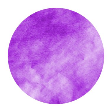 Mor elle çizilmiş suluboya dairesel çerçeve arka plan doku lekeleri ile. Modern tasarım öğesi
