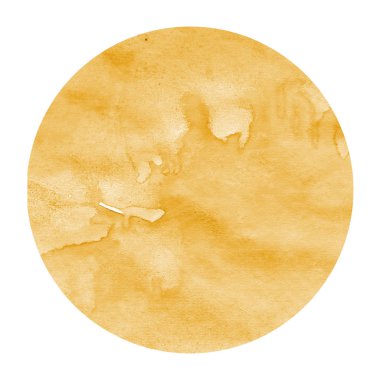 Işık turuncu elle çizilmiş suluboya dairesel çerçeve arka plan doku lekeleri ile. Modern tasarım öğesi