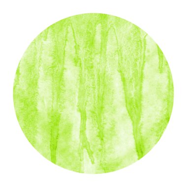 Işık yeşil el suluboya dairesel çerçeve arka plan doku lekeleri ile çekilmiş. Modern tasarım öğesi