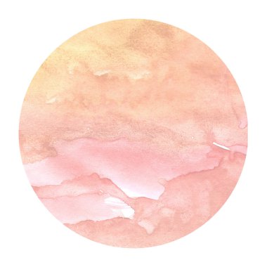 Sıcak sarı el suluboya dairesel çerçeve arka plan doku lekeleri ile çizilmiş. Modern tasarım öğesi