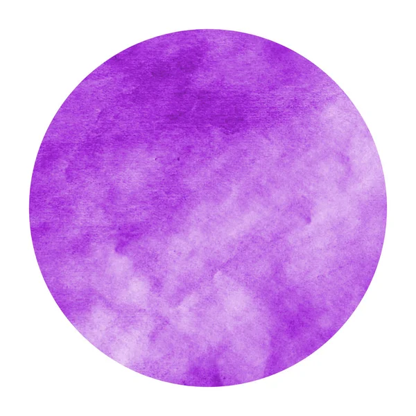 Púrpura Mano Dibujada Acuarela Marco Circular Textura Fondo Con Manchas — Foto de Stock