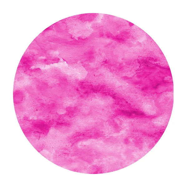 粉红色的手绘水彩圆形框架背景纹理与污渍 现代设计元素 — 图库照片