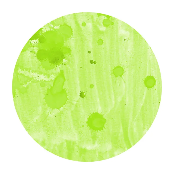 Luz Verde Mão Desenhada Aquarela Moldura Circular Textura Fundo Com — Fotografia de Stock