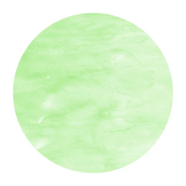 Verde Dibujado Mano Acuarela Marco Circular Textura Fondo Con Manchas —  Fotos de Stock