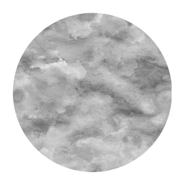 Monocromatico Disegnato Mano Acquerello Cornice Circolare Sfondo Texture Con Macchie — Foto Stock