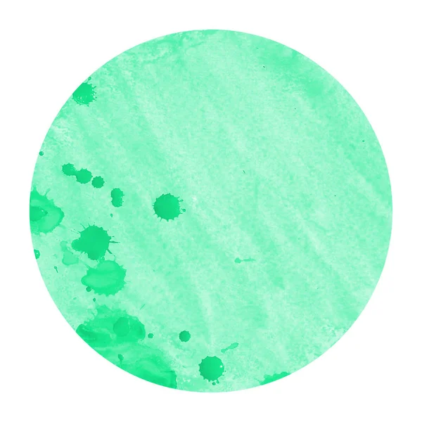 Turquoise Dessiné Main Aquarelle Cadre Circulaire Texture Fond Avec Des — Photo