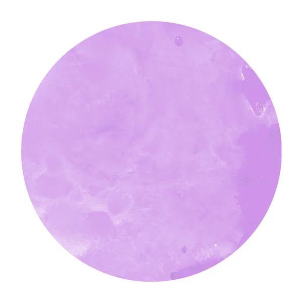 Púrpura Mão Desenhada Aquarela Moldura Circular Textura Fundo Com Manchas — Fotografia de Stock