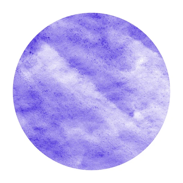 Violeta Mão Desenhada Aquarela Moldura Circular Textura Fundo Com Manchas — Fotografia de Stock