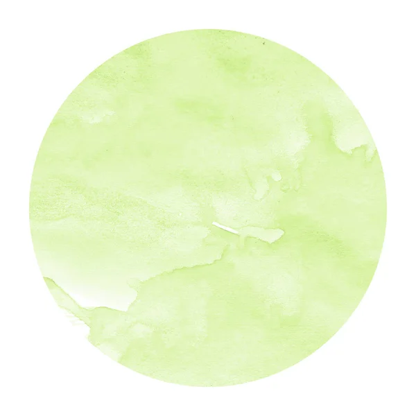 浅绿色手绘水彩圆形框架背景纹理与污渍 现代设计元素 — 图库照片