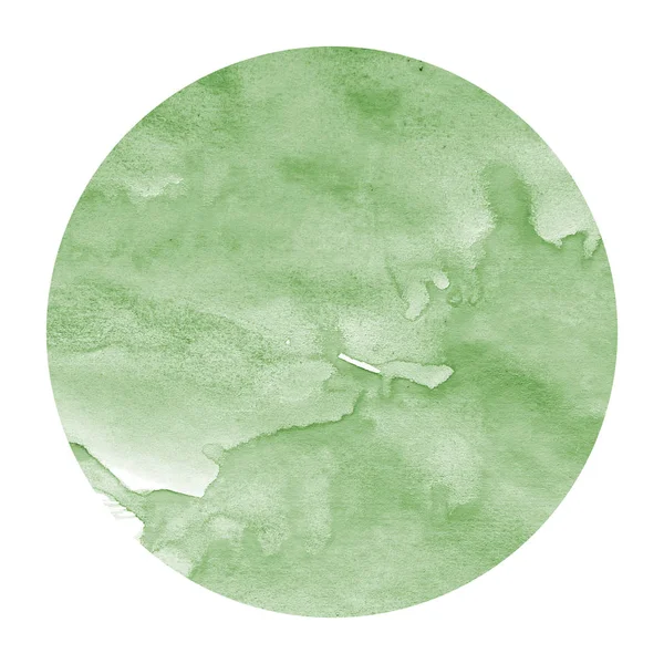 Mão Verde Escuro Desenhado Aquarela Moldura Circular Textura Fundo Com — Fotografia de Stock