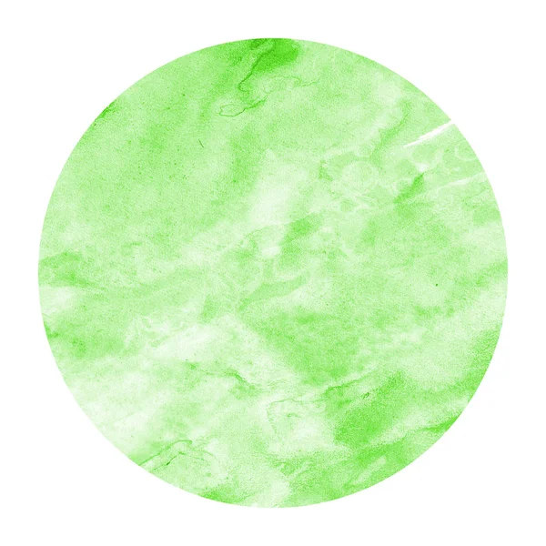 Grüne Handgezeichnete Aquarell Rundrahmen Hintergrundstruktur Mit Flecken Modernes Gestaltungselement — Stockfoto