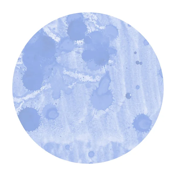 Niebieski Ręcznie Rysowane Tekstury Tła Akwarela Okrągłej Ramki Plamy Element — Zdjęcie stockowe