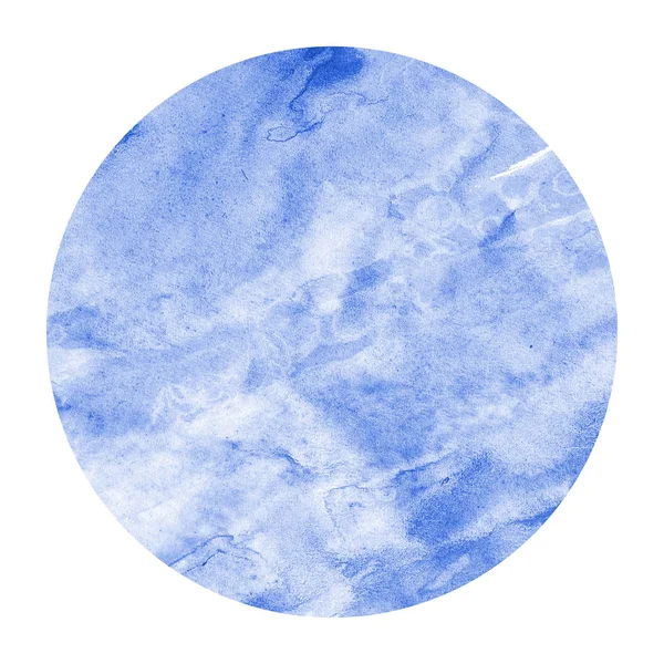 Niebieski Ręcznie Rysowane Tekstury Tła Akwarela Okrągłej Ramki Plamy Element — Zdjęcie stockowe