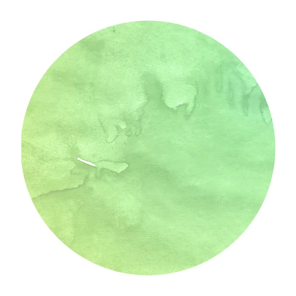 Green Hand Drawn Watercolor Circular Frame Background Texture Stains Modern — Stock Photo, Image