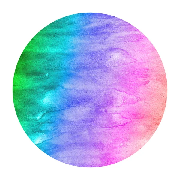 Kolorowe Ręcznie Rysowane Tekstury Tła Akwarela Okrągłej Ramki Plamy Element — Zdjęcie stockowe