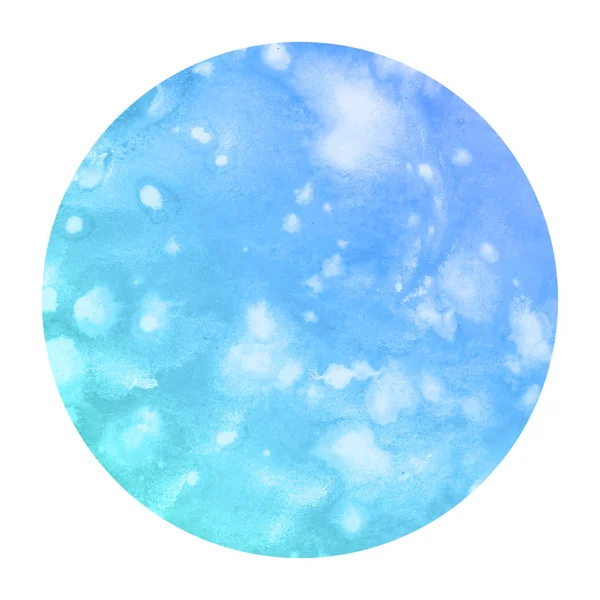 Холодная Синяя Рука Нарисованная Акварелью Круглая Рамка Текстуры Фона Пятнами — стоковое фото