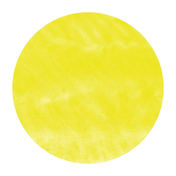 Sárga Kézzel Rajzolt Akvarell Kör Alakú Keret Háttér Textúra Foltok — Stock Fotó