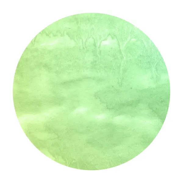 Verde Mão Desenhada Aquarela Moldura Circular Textura Fundo Com Manchas — Fotografia de Stock