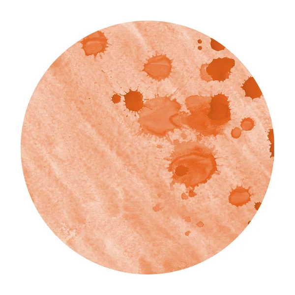Oranje Hand Getrokken Textuur Van Achtergrond Van Het Aquarel Circulaire — Stockfoto
