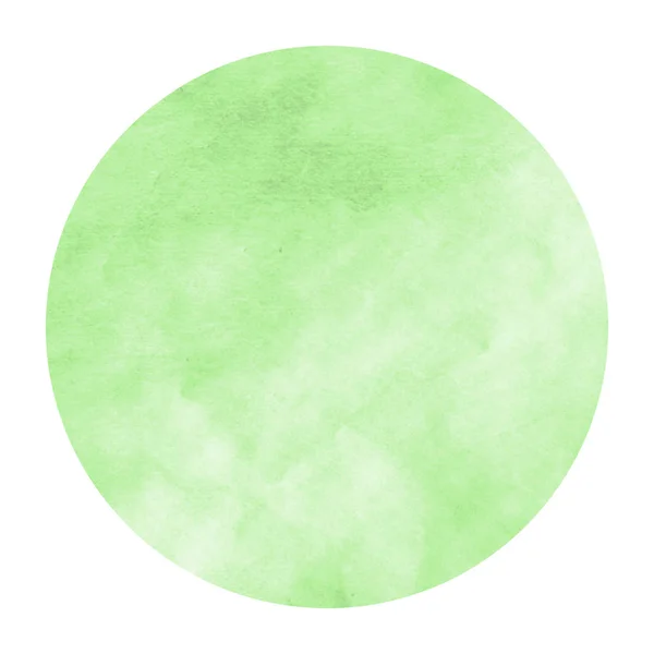 Zöld Kézzel Rajzolt Akvarell Kör Alakú Keret Háttér Textúra Foltok — Stock Fotó