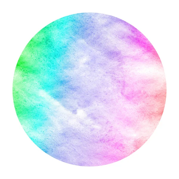 Multicolored Hand Drawn Watercolor Circular Frame Background Texture Stains Modern — Stock Photo, Image