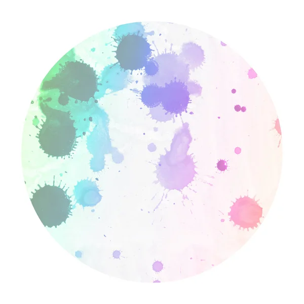 Veelkleurige Hand Getrokken Textuur Van Achtergrond Van Het Aquarel Circulaire — Stockfoto