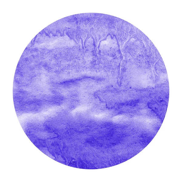 Violet Hand Drawn Watercolor Circular Frame Background Texture Stains Modern — Stock Photo, Image