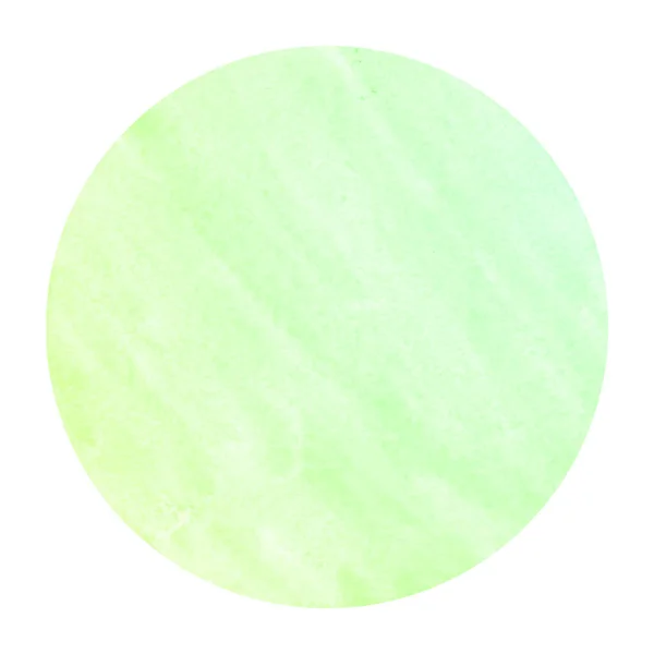 Verde Disegnato Mano Acquerello Cornice Circolare Sfondo Texture Con Macchie — Foto Stock
