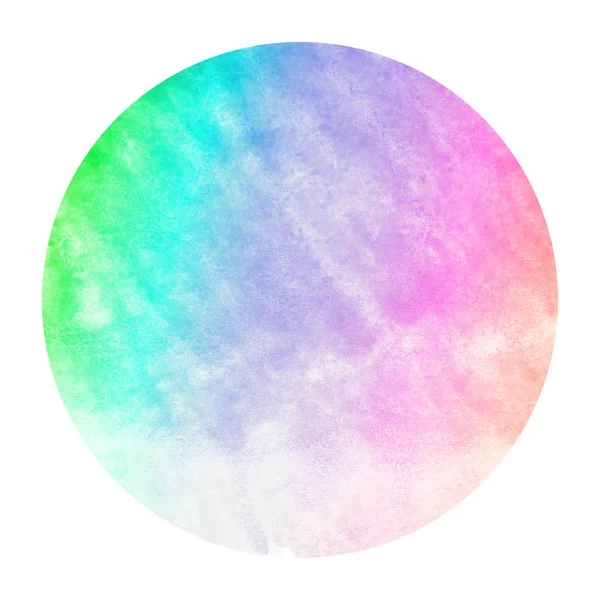 Multicolored Hand Drawn Watercolor Circular Frame Background Texture Stains Modern — Stock Photo, Image